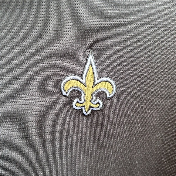 Reebok NFL New Orleans Saints Mens Short Sleeve Medium Polo Shirt Black & Gold - Picture 5 of 6